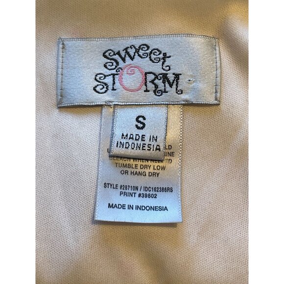 V-neck daisy print layered ruffle dress Small sleeveless garden yellow - Picture 5 of 6